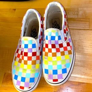 Rainbow check vans